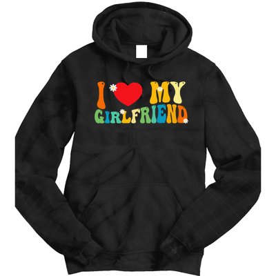 i love my girlfriend gf red heart love valentine Tie Dye Hoodie