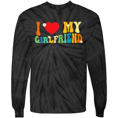 i love my girlfriend gf red heart love valentine Tie-Dye Long Sleeve Shirt