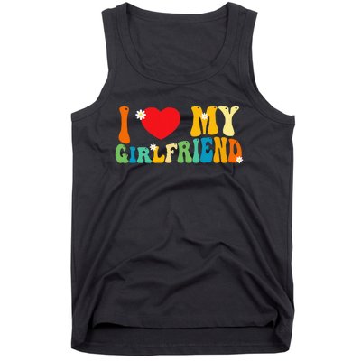 i love my girlfriend gf red heart love valentine Tank Top