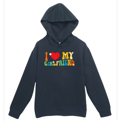 i love my girlfriend gf red heart love valentine Urban Pullover Hoodie