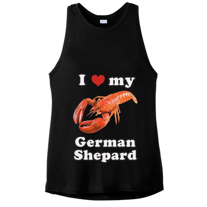 I Love My German Shepard Lobster Ladies PosiCharge Tri-Blend Wicking Tank
