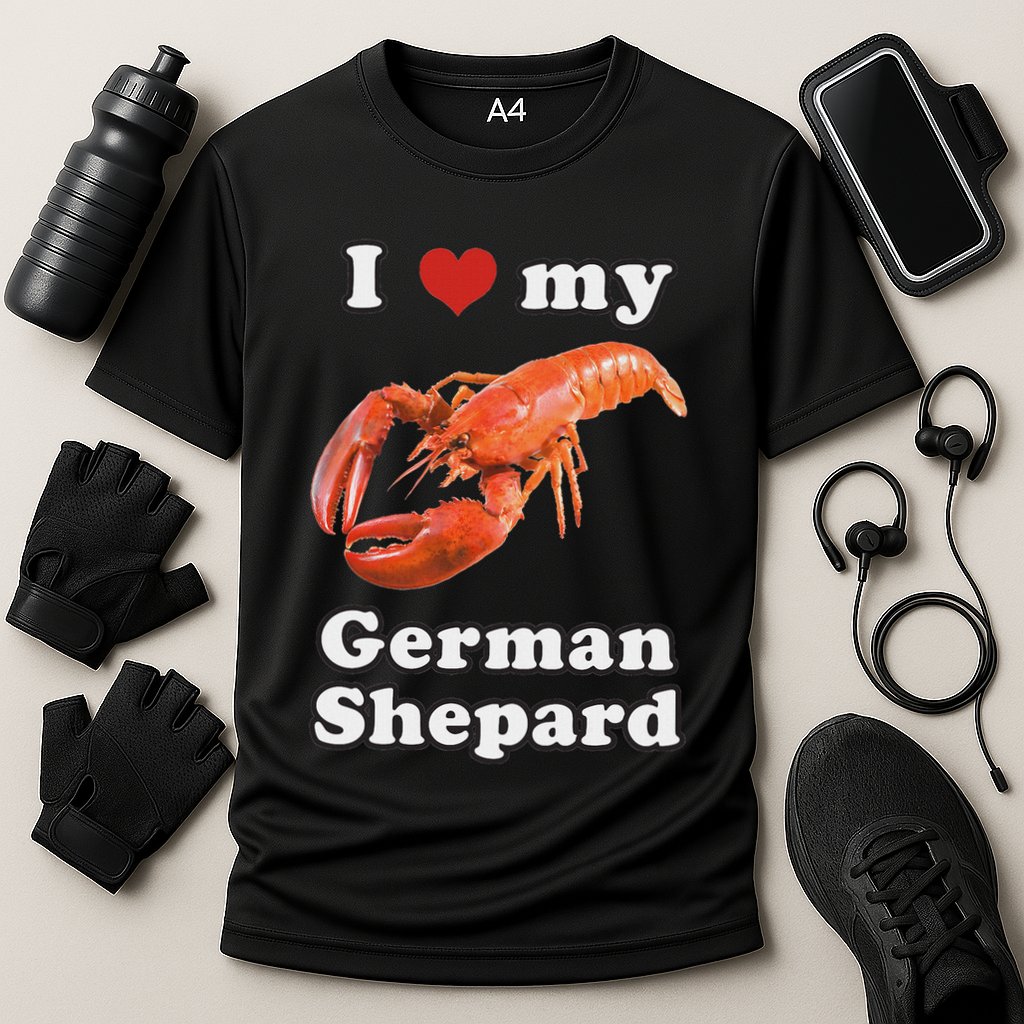 I Love My German Shepard Lobster Cooling Performance Crew T-Shirt