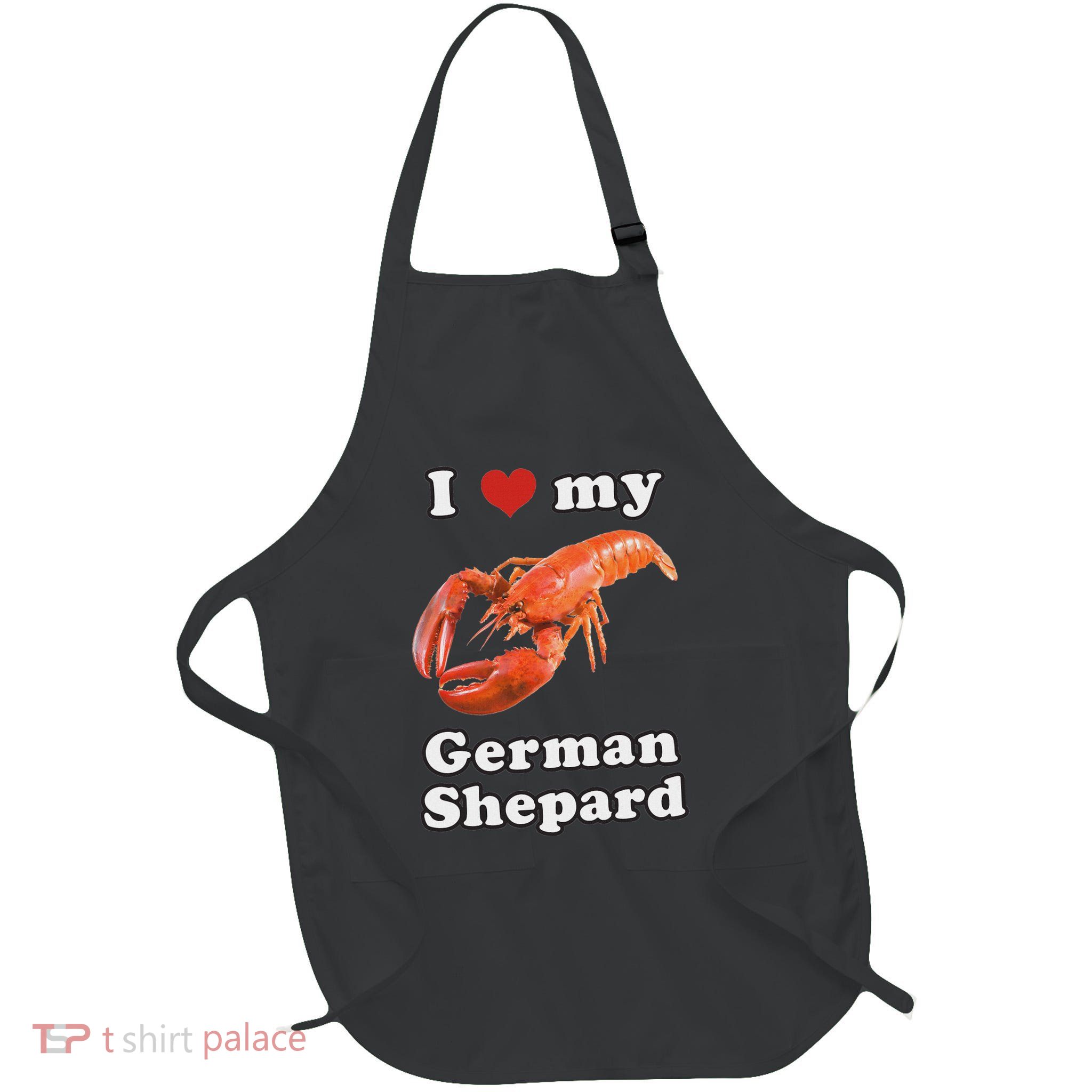 I Love My German Shepard Lobster Full-Length Apron With Pockets