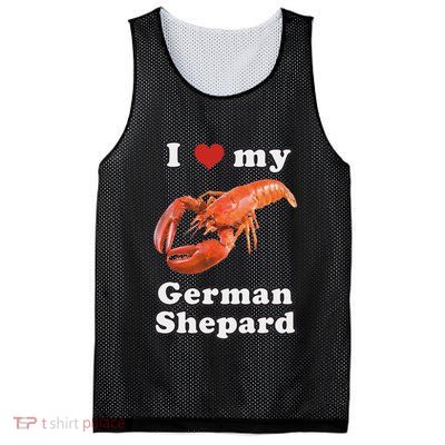 I Love My German Shepard Lobster Mesh Reversible Basketball Jersey Tank