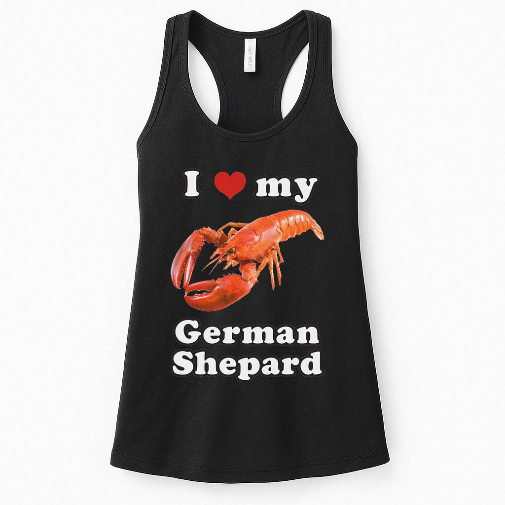 I Love My German Shepard Lobster Womens Tank Top