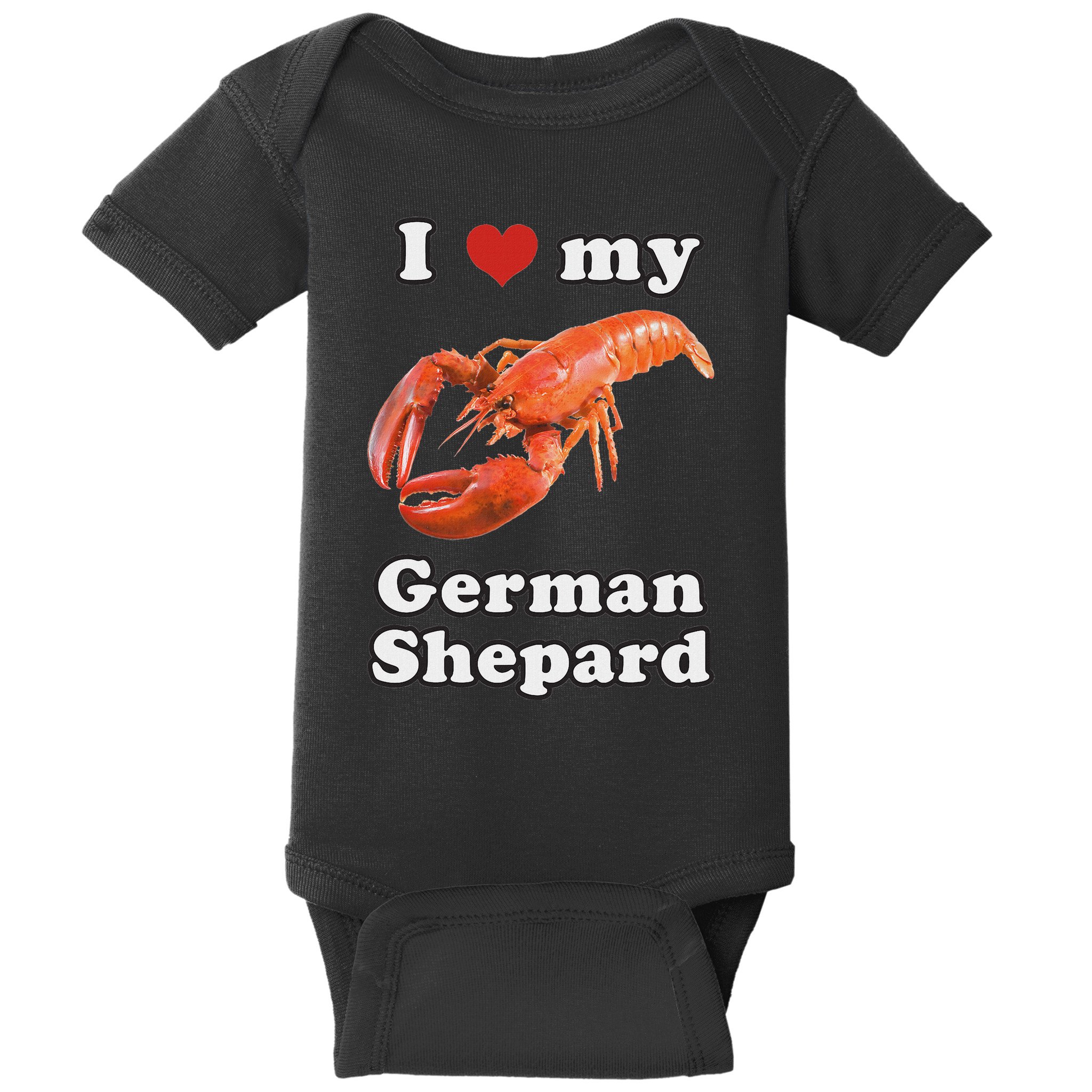 I Love My German Shepard Lobster Baby Bodysuit