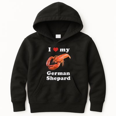 I Love My German Shepard Lobster Kids Hoodie