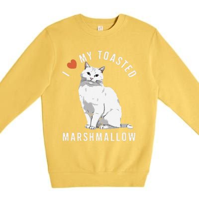 I Love My Toasted Marshmallow Flame Point Siamese Cat Premium Crewneck Sweatshirt