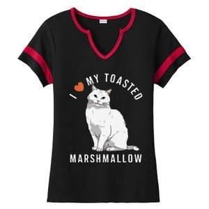 I Love My Toasted Marshmallow Flame Point Siamese Cat Ladies Halftime Notch Neck Tee