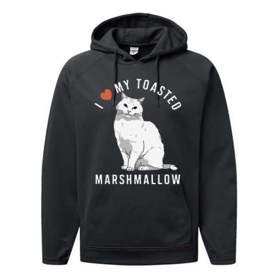 I Love My Toasted Marshmallow Flame Point Siamese Cat Performance Fleece Hoodie