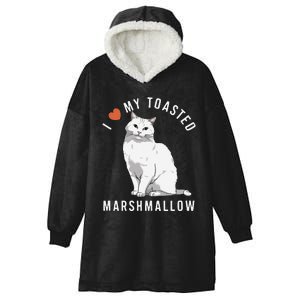 I Love My Toasted Marshmallow Flame Point Siamese Cat Hooded Wearable Blanket