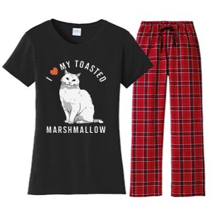 I Love My Toasted Marshmallow Flame Point Siamese Cat Women's Flannel Pajama Set