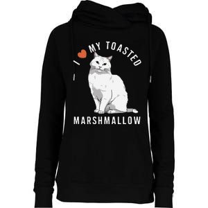 I Love My Toasted Marshmallow Flame Point Siamese Cat Womens Funnel Neck Pullover Hood