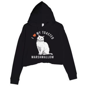 I Love My Toasted Marshmallow Flame Point Siamese Cat Crop Fleece Hoodie