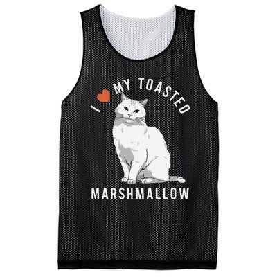 I Love My Toasted Marshmallow Flame Point Siamese Cat Mesh Reversible Basketball Jersey Tank