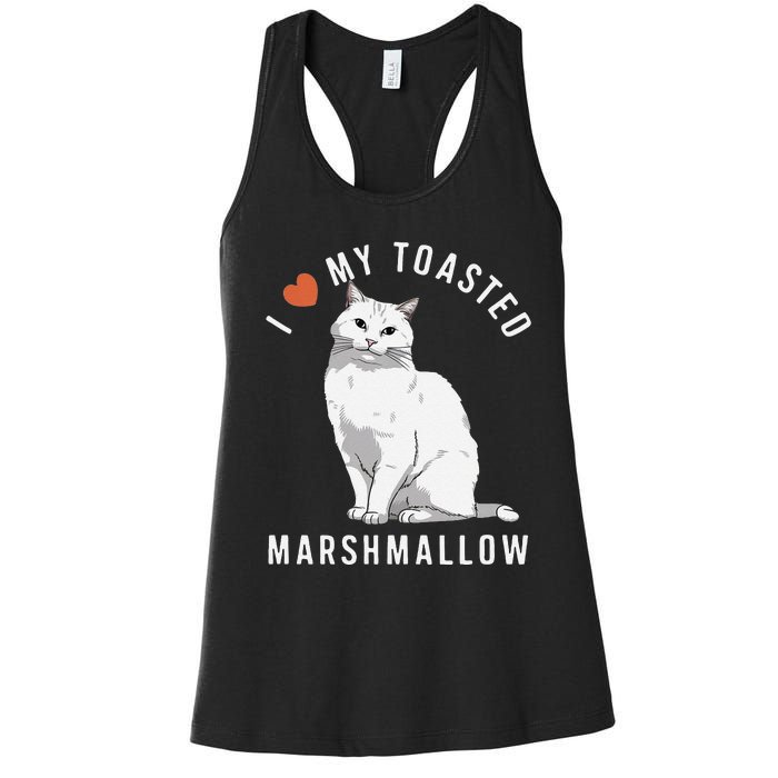 I Love My Toasted Marshmallow Flame Point Siamese Cat Women's Racerback Tank