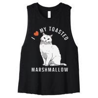 I Love My Toasted Marshmallow Flame Point Siamese Cat Women's Racerback Cropped Tank