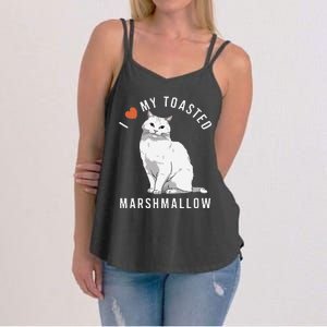 I Love My Toasted Marshmallow Flame Point Siamese Cat Women's Strappy Tank