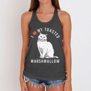 I Love My Toasted Marshmallow Flame Point Siamese Cat Women's Knotted Racerback Tank