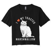 I Love My Toasted Marshmallow Flame Point Siamese Cat Women's Crop Top Tee