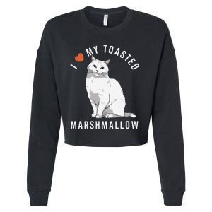 I Love My Toasted Marshmallow Flame Point Siamese Cat Cropped Pullover Crew