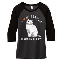 I Love My Toasted Marshmallow Flame Point Siamese Cat Women's Tri-Blend 3/4-Sleeve Raglan Shirt