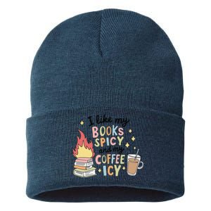 I Like My Books Spicy And My Coffee Icy Smutty Books Bookish Sustainable Knit Beanie