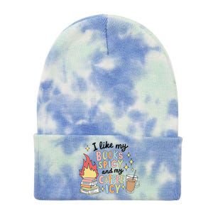 I Like My Books Spicy And My Coffee Icy Smutty Books Bookish Tie Dye 12in Knit Beanie