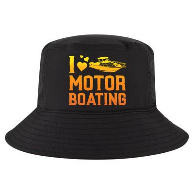 I Love Motor Boating Funny Boater Motor Boating Funny Gift Cool Comfort Performance Bucket Hat