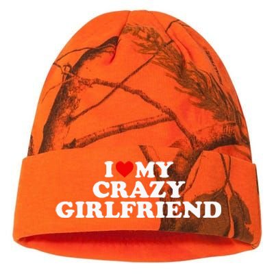 I Love My Crazy Girlfriend GF Red Heart Kati Licensed 12" Camo Beanie