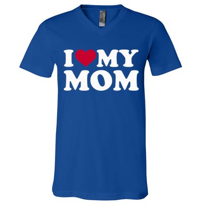 I Love My Mom Cool Gift V-Neck T-Shirt