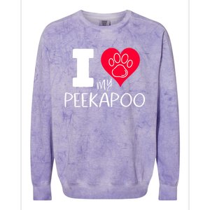 I Love My Peekapoo I Heart My Peekapoo Pekingese Poodle Mix Cool Gift Colorblast Crewneck Sweatshirt