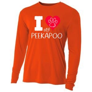 I Love My Peekapoo I Heart My Peekapoo Pekingese Poodle Mix Cool Gift Cooling Performance Long Sleeve Crew