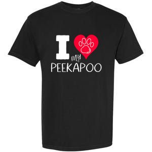 I Love My Peekapoo I Heart My Peekapoo Pekingese Poodle Mix Cool Gift Garment-Dyed Heavyweight T-Shirt