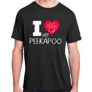 I Love My Peekapoo I Heart My Peekapoo Pekingese Poodle Mix Cool Gift Adult ChromaSoft Performance T-Shirt