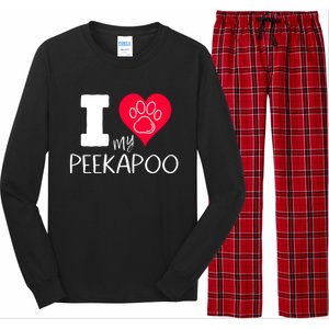 I Love My Peekapoo I Heart My Peekapoo Pekingese Poodle Mix Cool Gift Long Sleeve Pajama Set