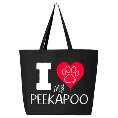 I Love My Peekapoo I Heart My Peekapoo Pekingese Poodle Mix Cool Gift 25L Jumbo Tote