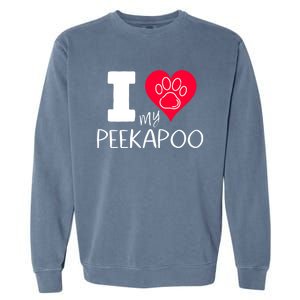 I Love My Peekapoo I Heart My Peekapoo Pekingese Poodle Mix Cool Gift Garment-Dyed Sweatshirt