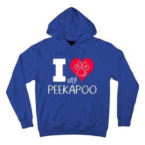 I Love My Peekapoo I Heart My Peekapoo Pekingese Poodle Mix Cool Gift Hoodie