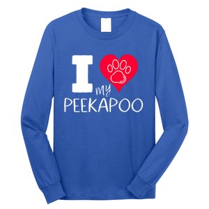 I Love My Peekapoo I Heart My Peekapoo Pekingese Poodle Mix Cool Gift Long Sleeve Shirt