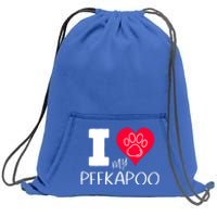 I Love My Peekapoo I Heart My Peekapoo Pekingese Poodle Mix Cool Gift Sweatshirt Cinch Pack Bag