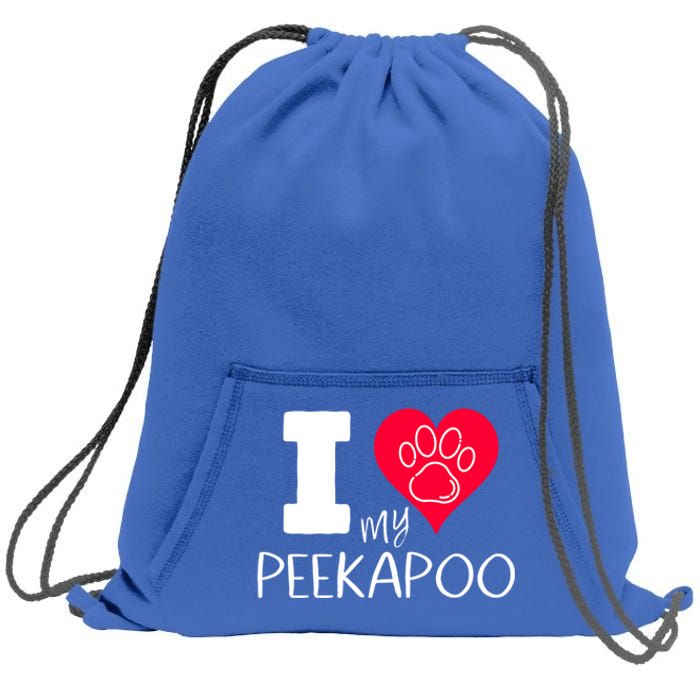 I Love My Peekapoo I Heart My Peekapoo Pekingese Poodle Mix Cool Gift Sweatshirt Cinch Pack Bag