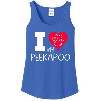 I Love My Peekapoo I Heart My Peekapoo Pekingese Poodle Mix Cool Gift Ladies Essential Tank