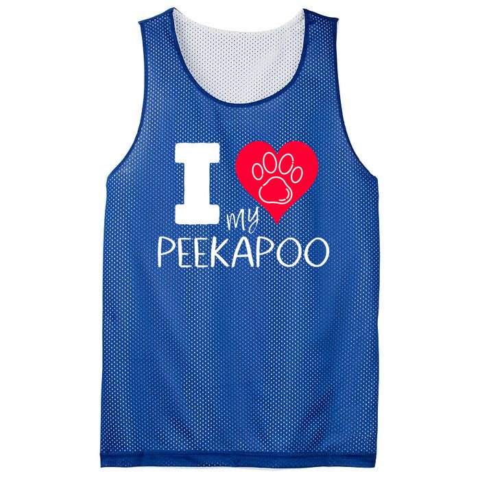 I Love My Peekapoo I Heart My Peekapoo Pekingese Poodle Mix Cool Gift Mesh Reversible Basketball Jersey Tank