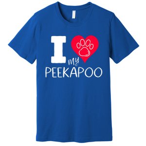 I Love My Peekapoo I Heart My Peekapoo Pekingese Poodle Mix Cool Gift Premium T-Shirt