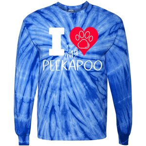 I Love My Peekapoo I Heart My Peekapoo Pekingese Poodle Mix Cool Gift Tie-Dye Long Sleeve Shirt