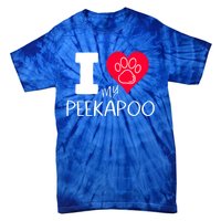 I Love My Peekapoo I Heart My Peekapoo Pekingese Poodle Mix Cool Gift Tie-Dye T-Shirt