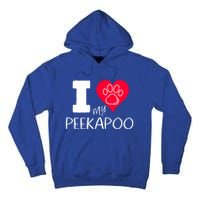 I Love My Peekapoo I Heart My Peekapoo Pekingese Poodle Mix Cool Gift Tall Hoodie