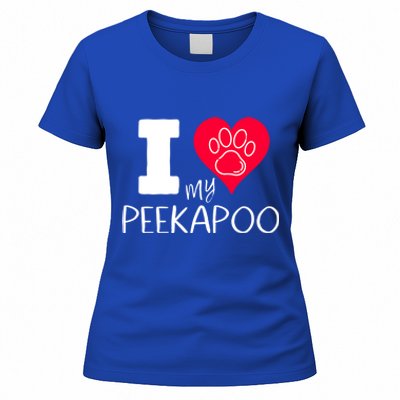 I Love My Peekapoo I Heart My Peekapoo Pekingese Poodle Mix Cool Gift Women's T-Shirt