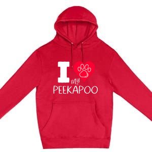 I Love My Peekapoo I Heart My Peekapoo Pekingese Poodle Mix Cool Gift Premium Pullover Hoodie